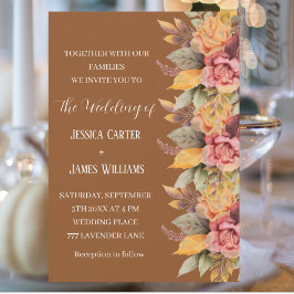 Herbst Rustikale Hochzeit Terracotta Einladung