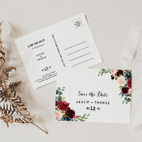 Herbst Rustikaler Dazzling Burgund Save the Date