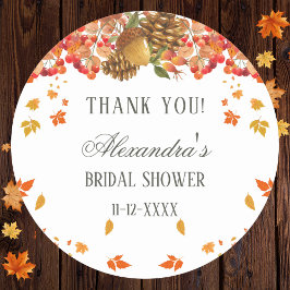 Herbst Rustikales Brautparty Vielen Dank Runder Aufkleber