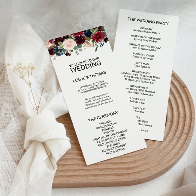 Herbst-Rustikales Dazzling-Hochzeitsprogramm Programm (Von Creator hochgeladen)