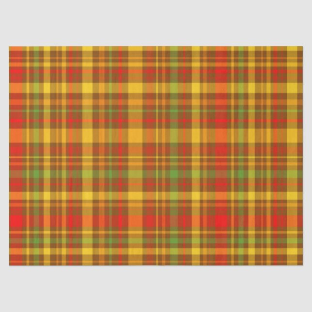 Herbst Rustikales Kariertes Muster Seidenpapier (Vorderseite)