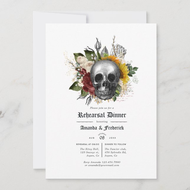 Herbst Rustikales Probe-Dinner Einladung (Vorderseite)