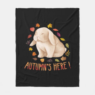 Herbst sagt süßes Kaninchen Herbst Es ist Herbst L Fleecedecke