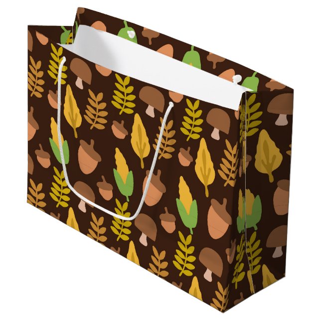 Herbst Saisonale Ahornmuster Party Tasche Große Geschenktüte (Vorderseite Schrägansicht)