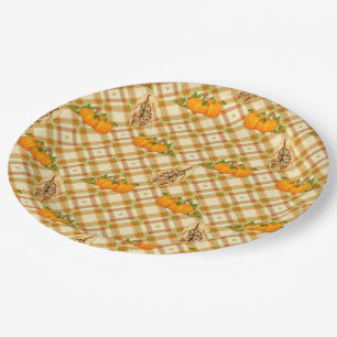 Herbst Saisonale Kürbismuster Papierplatte Pappteller