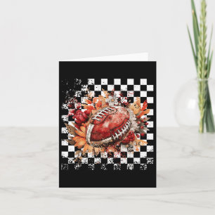 Herbst Schachter Fußball, Retro Boho Blumenfußball Karte