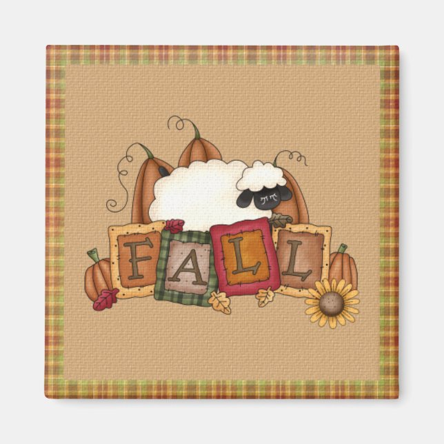 Herbst-Schaf-Fall-Magnet Magnet (Vorne)