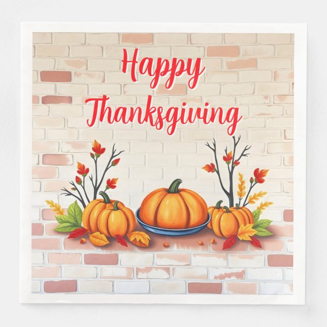 Herbst Schönes Popular Happy Thanksgiving Serviette (Vorderseite)