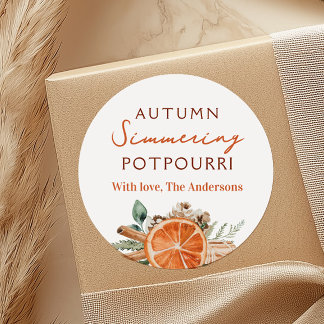 Herbst Simmering Potpourri Geschenk Runder Aufkleber