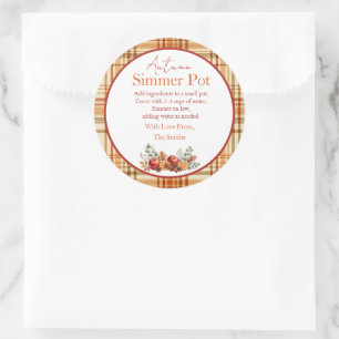 Herbst-Simmering-Potpourri-Kit-Etikett Runder Aufkleber