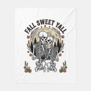 Herbst-Skelett-Paar Vintage-Stich Herbst-Shir Fleecedecke