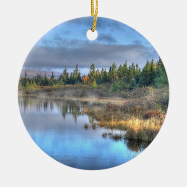 Herbst Sonnenaufgang am Moosehead Lake Maine Keramikornament (Vorne)