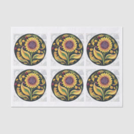 Herbst Sonnenblume, Folkloremedaillons zu teilen! Seidenpapier