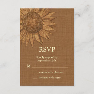 Herbst-Sonnenblume UAWG RSVP Karte