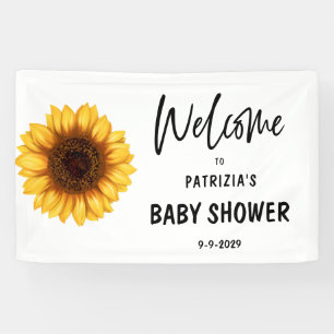 Herbst-Sonnenblume Willkommen Baby Shower Horizont Banner