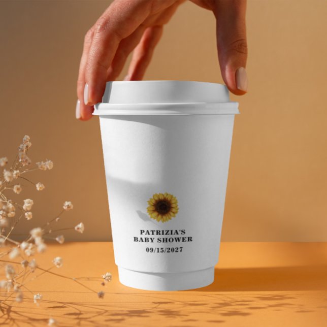 Herbst-Sonnenblumen-Baby-Party Pappbecher (Von Creator hochgeladen)