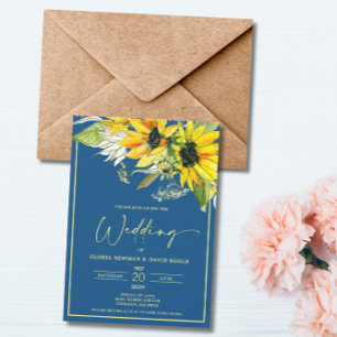 Herbst-Sonnenblumen-Hochzeitseinladung Einladung