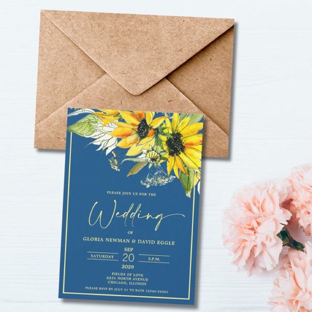 Herbst-Sonnenblumen-Hochzeitseinladung Einladung (Von Creator hochgeladen)