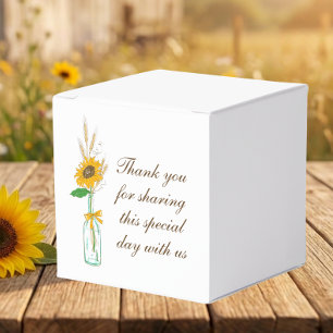 Herbst-Sonnenblumen-Land-Blumen-Hochzeits-Dankesch Geschenkschachtel