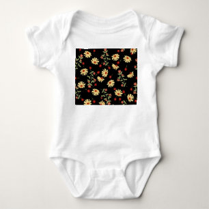 Herbst Sonnenblumen: Rot-Orange Harmonie. Baby Strampler