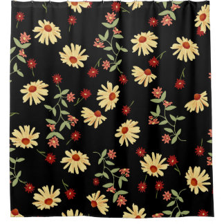 Herbst Sonnenblumen: Rot-Orange Harmonie. Duschvorhang