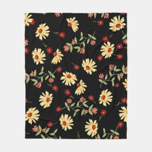 Herbst Sonnenblumen: Rot-Orange Harmonie. Fleecedecke