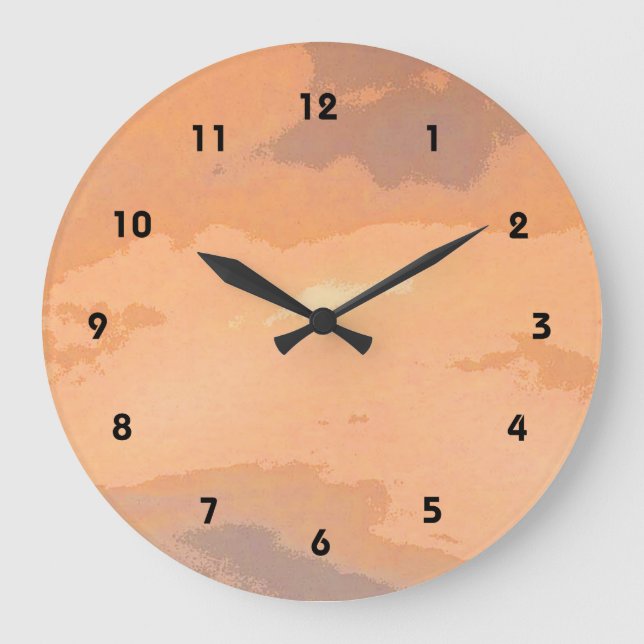Herbst-Sonnenuntergang Große Wanduhr (Vorderseite)