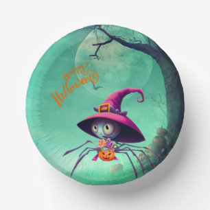 Herbst/Spinnen/Hexe/Halloween Pappteller