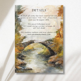 Herbst-Steinbrücke-Fluss-Herbst-Hochzeitsdetails Begleitkarte