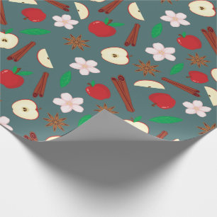Herbst-Sternanis und Äpfel Nahtloser Erntedank Geschenkpapier
