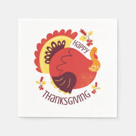 Herbst Stilisierte Sitzung Türkei Glückwunsch Than Serviette