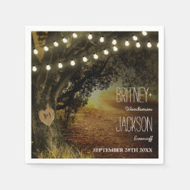 Herbst String Lights Oak Tree Wedding Napkins Serviette