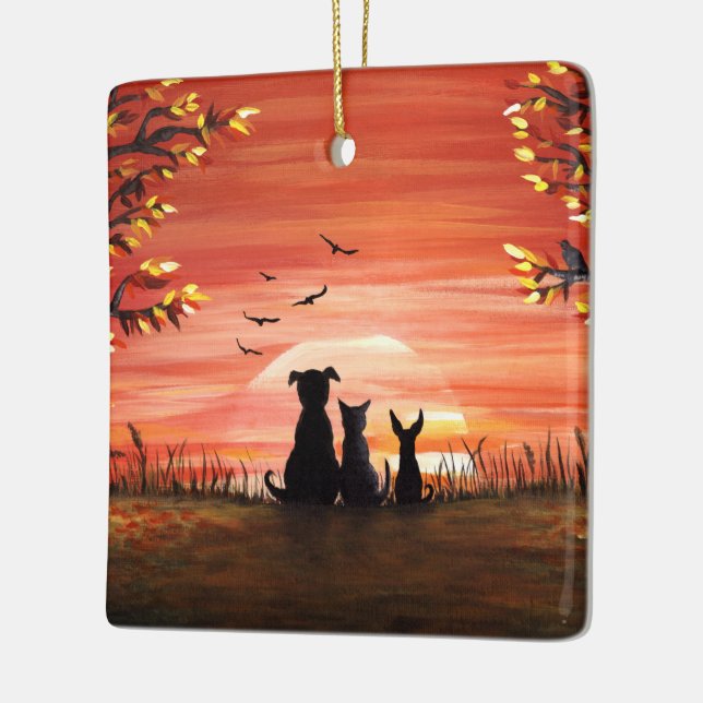 Herbst Sunset Keramikornament (Links)