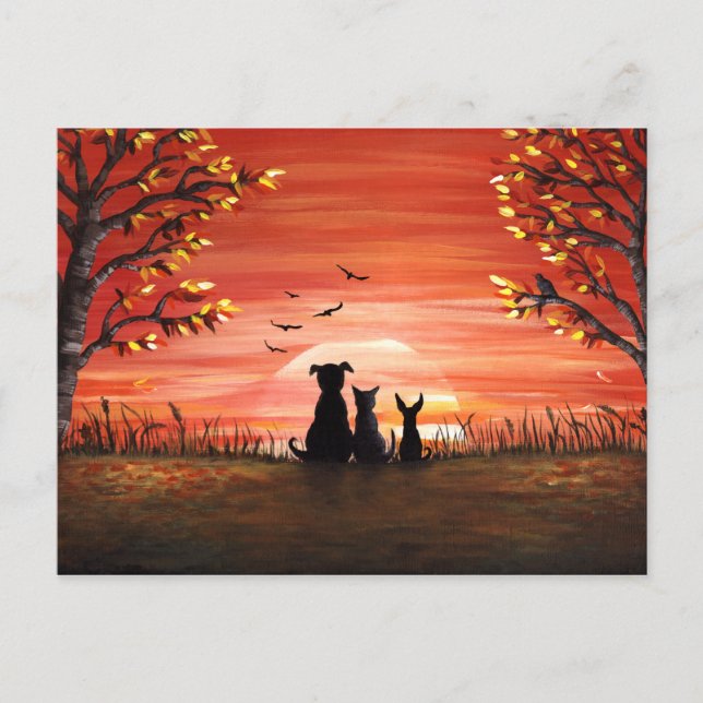 Herbst Sunset Postkarte (Vorderseite)