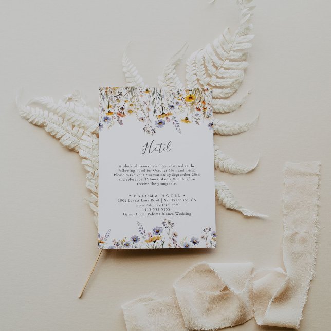 Herbst Sunshine Elegante Wildblume Hotel Begleitkarte (Von Creator hochgeladen)