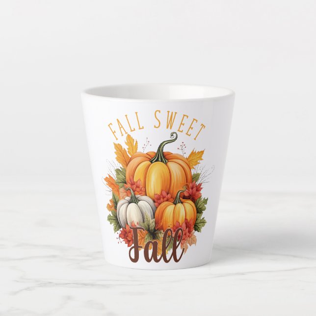Herbst Süß Herbst - Herbstpumpen & Blätter Milchtasse (Vorderseite)