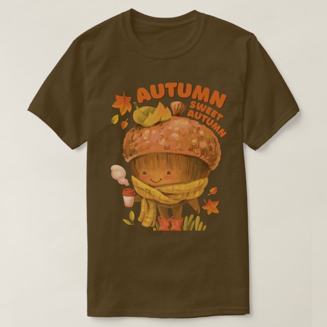 Herbst Süß Herbst Niedlich Acorn Fall Saison Grafi T-Shirt (Design vorne)