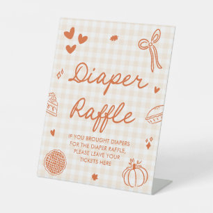 Herbst Süsse Pie Baby Dusche Windeln Raffle Game Sockelschild