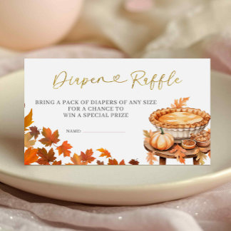 Herbst Süsse Pie Babydusche Windeln Raffel Begleitkarte