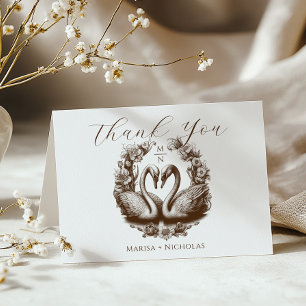 Herbst Swan Lake Wedding Dankeschön Karte