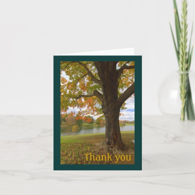 Herbst-Szene danken Ihnen zu kardieren Dankeskarte (Vorderseite)
