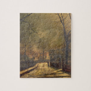 Herbst-Szene, Leeds, 1874 (Öl an Bord)