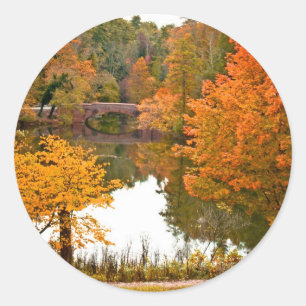 Herbst-Szene Runder Aufkleber