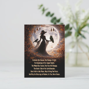 Herbst-Tagundnachtgleiche Mabon Boho Lady Raven Eu Feiertagspostkarte