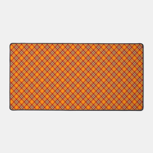 Herbst Tartan Fall Kariert rustikale Landschaftsge Schreibtischunterlage (Vorderseite)