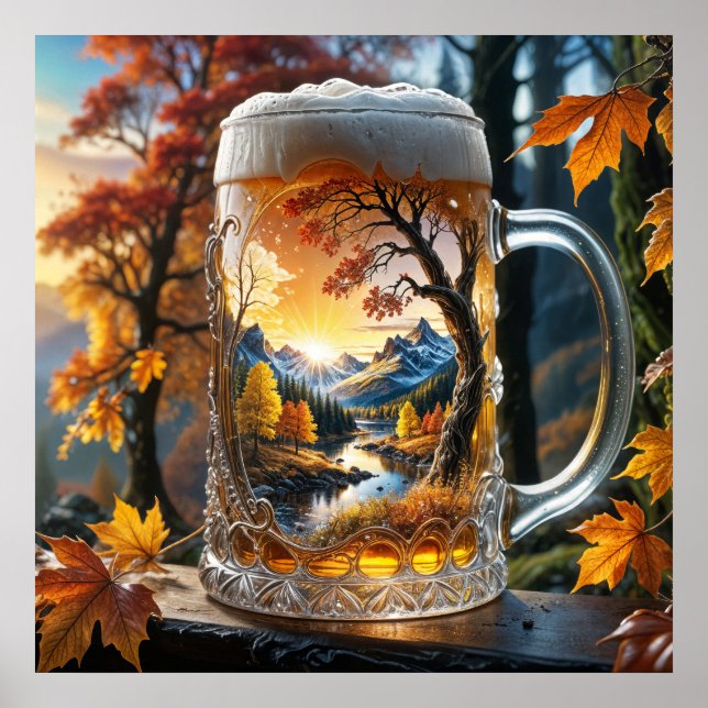 Herbst-Tasse-Poster Poster (Vorne)