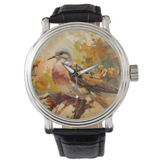 Herbst-Tauben-Uhr Armbanduhr