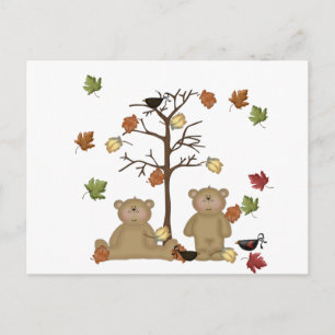 Herbst-Teddies Postkarte