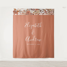 Herbst Terracotta Boho Wedding Foto Wandteppich