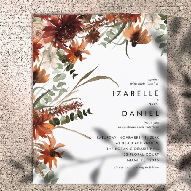 Herbst Terracotta Rustic Wedding Flyer (Von Creator hochgeladen)